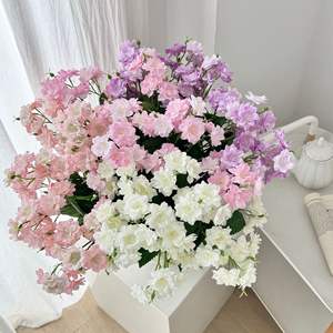 Flores Artificiales de Jazmín de Seda, Alta Simulación, Blancas, Rosas y Moradas, Decoración para Bodas y Hogar - Product Image 3