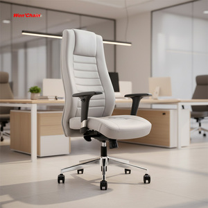 <span class=keywords><strong>Chaise</strong></span> de bureau pivotante de direction moderne en cuir à dossier haut, inclinable, élégante et ergonomique avec hauteur réglable et roulettes - Product Image 1