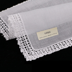 Alta calidad hecha <span class=keywords><strong>a</strong></span> mano personalizada blanco puro algodón suave señoras mano <span class=keywords><strong>ganchillo</strong></span> encaje pañuelo 13x13 pulgadas con encaje de <span class=keywords><strong>ganchillo</strong></span> - Product Image 4
