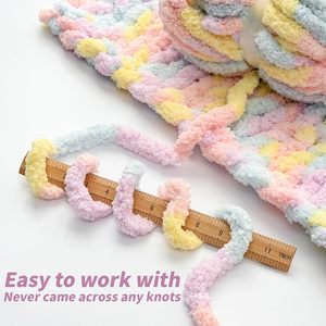 Chunky Chenille Yarn Polyester Anti-Pilling Velvet Crochet Yarn for Sweater <b>Blanket</b> Hat <b>Scarf</b> 50 Colors Ready to Ship - Product Image 2