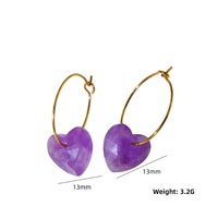 Boucles d'oreilles en forme de cœur pour femmes, pendentif en pierre naturelle, plaqué or, œil de tigre jaune