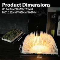 Lampe livre pliable à estampage à chaud doré, résistante aux déchirures, portable, veilleuse LED, impression personnalisée OEM, vente chaude, décoration intérieure, cadeau