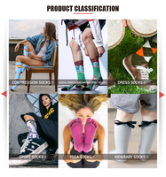 Chaussettes de compression graduées 20-30mmHg en jacquard coloré de créateur avec logo personnalisé