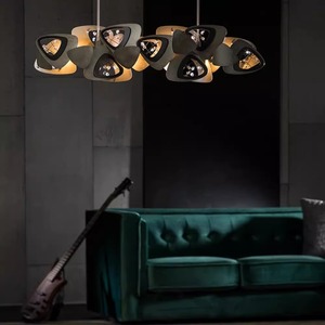 Creative Geometric Chandelier Stainless Steel Irregular Shape E27 LED Pendant <b>Light</b> For Restaurant Showroom Modern Minimalist - Product Image 4
