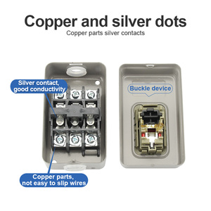 Pulsante di Controllo Alimentazione Interruttore Trifase a Ritenuta per Avvio Motore Pulsante a Pressione BS211B BS216 BS230 10A 380V Avvio Arresto ON-OFF - Product Image 4