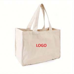Bolsa de Compras Personalizada Grande de Lona Natural de 10OZ 12OZ 16OZ 20OZ, Tipo Hobo, con Bolsillo para Botella de Agua - Product Image 4