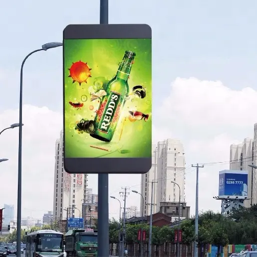 Light Pole LED Display With Small Size and High Resolution for Advertising