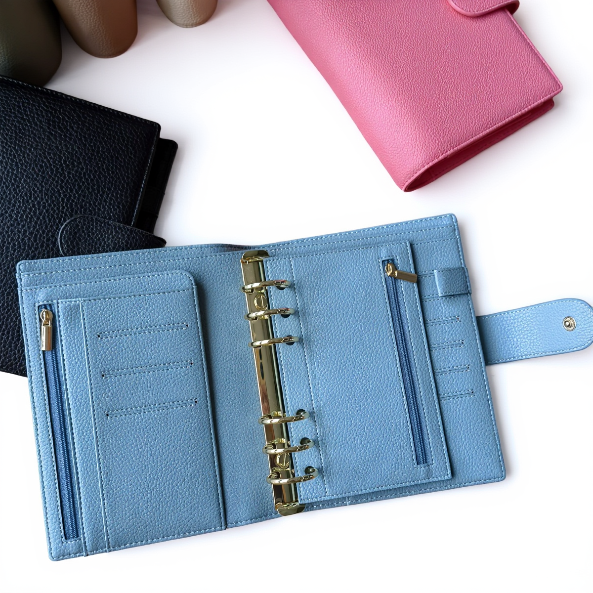 Пользовательский кожаный кошелек A6 Binder бюджетный кошелек с кольцом 3 см маленький чехол для ноутбука Открытый полиэстер короткий оптовая продажа низкий минимальный объем