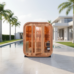 Outdoor Modern Square Red Cedar <b>Eco</b>-Friendly Commercial Sauna Room Stove 4-6 People Wet Steam 9KW 1-Year Warranty Free Spare - Product Image 1