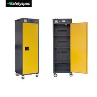Armoire de stockage et de charge de batteries au lithium ignifuge intelligente avec protection IP54, 16 prises, extincteur à aérosol