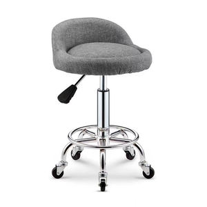 Chaise <span class=keywords><strong>de</strong></span> barbier en cuir synthétique noir, durable, réglable en hauteur, design ergonomique, roulettes à rotation à 360 degrés - Product Image 3