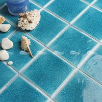 Mosaïque en céramique émaillée verte et bleue pour murs et sols de salle de bain, carreaux de piscine, prix usine Foshan
