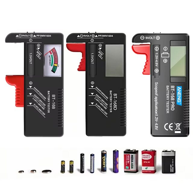 ANENG BT-168 Pro/D/PRO Digital Battery Tester LCD Display Handheld 1.5V/9V AAA AA Button Cell Battery Checker Volt Measure