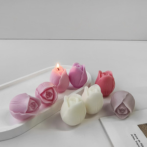 Cetakan Lilin Tulip 3D Buatan Tangan Aromaterapi Dekorasi Cetakan Silikon Berbentuk Bunga Tulip untuk Pembuatan Lilin - Product Image 3