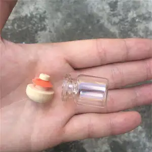 Flacons en verre avec bouchon en liège, Mini bocaux de vœux transparents, pour messages, 5ml, pièces