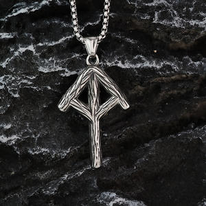 Vintage Nordic Stainless Steel Men's <b>Cross</b> Pendant Necklace Asymmetry Geometric Design Gift Jewelry - Product Image 2