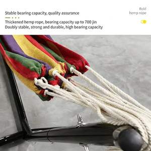 Nouvelle <span class=keywords><strong>hamac</strong></span> tissé coloré d'extérieur, capacité 200 kg, avec support réglable, 6 niveaux de hauteur, pliable, pour camping et <span class=keywords><strong>balcon</strong></span> - Product Image 2