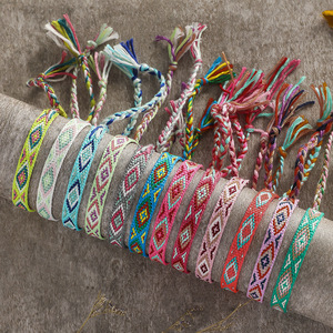 European and American Bohemian Seven-Color Nepal Retro Braided <b>Bracelet</b> <b>Set</b> Embroidered Adjustable Geneva Friendship Watch Chain - Product Image 2