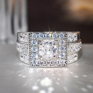 Bague en or blanc avec diamant taille princesse, pierre centrale en diamant naturel couleur D, pour femme, idéale pour les fiançailles - Product Image 5