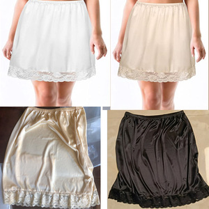 Jupe trapèze européenne et américaine avec doublure intérieure en <span class=keywords><strong>satin</strong></span> respirant antidérapante, sécurité, grande taille, jupe courte - Product Image 2