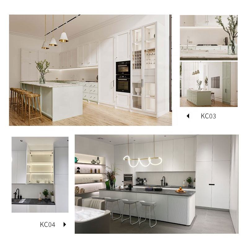 Custom Smart Luxury Style Furniture White Island Set Melamine Modular ...