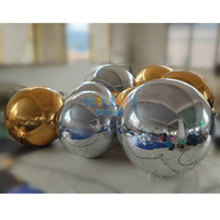 Boule de miroir gonflable géante réutilisable en or et argent brillant grand ballon à bulles pour la décoration gonflable de publicité de Noël