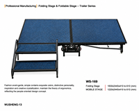 Scène modulaire en aluminium pliable avec roues universelles, hauteur réglable, portable, utilisation intérieure/extérieure, capacité de charge de 1000 kg