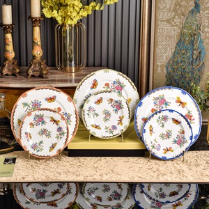 Juego de Platos de Porcelana con Diseño Floral de Mariposas, Vajilla Decorativa de Porcelana Fina para Decoración de Mesa de Boda, Venta al Por Mayor - Product Image 4