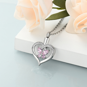 Urn <strong>Necklace</strong> for <strong>Ashes</strong> for Women <strong>Butterfly</strong> Heart Cremation Jewelry <strong>Ashes</strong> Pendant for Human/Pet Keepsake Urn Locket - Product Image 6