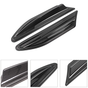 CRASTP Garniture latérale de voiture en ABS noir à motif fibre de carbone, autocollants adhésifs universels pour portières - Product Image 3