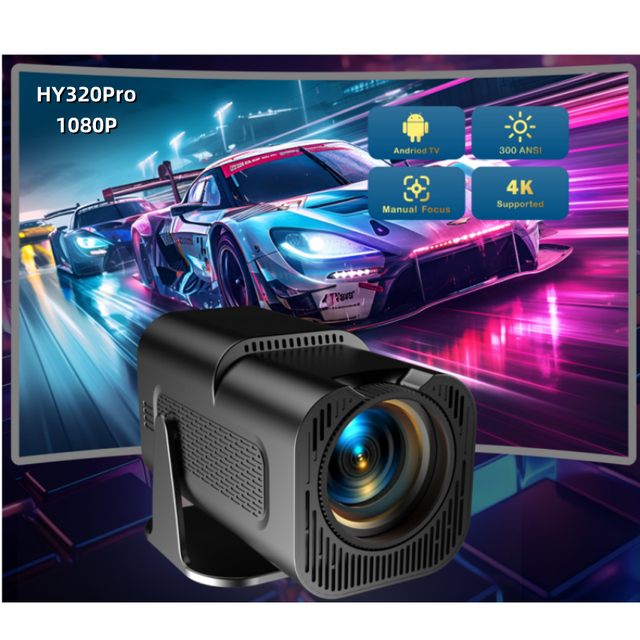 Brand New HY320 PRO 4k LCD Portable Video Screen Android 12 1080P Full hd Support BT 5.0 1080p Smart Projector Office Home Use