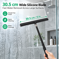 Raclette de douche télescopique, longueur réglable 30-120 cm, en aluminium et silicone, durable, écologique, pour vitres, sols et surfaces en verre
