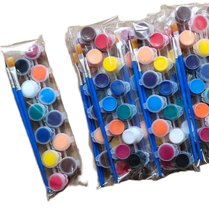 Ensemble de 12 peintures acryliques non toxiques pour <span class=keywords><strong>verre</strong></span> <span class=keywords><strong>avec</strong></span> 2 pinceaux pour fournitures d'art sur toile - Product Image 1