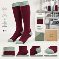 Chaussettes hautes pour mollets larges, confortables, en coton et élasthanne, personnalisables
