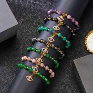 Bracelet naturel en perles de verre colorées pour la stabilité émotionnelle – Recommandé aux grossistes – Choix de pierres personnalisées - Product Image 3
