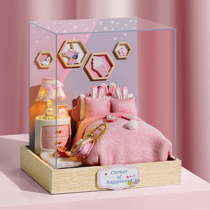 บ้านไม้จิ๋ว DIY รุ่นแฮปปี้ พาวิลเลียน ของขวัญแฮนด์เมดสุดสร้างสรรค์สำหรับวันเกิดเด็กผู้หญิง วันวาเลนไทน์ บรรจุในกล่องสี - Product Image 5