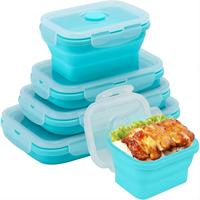 Vente chaude Moderne Étanche Cuisine Accessoires BAR Free Silicone Pliable Réutilisable Boîte À Lunch Conteneur Bol De Stockage Ensemble Alimentaire