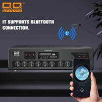 Amplificateur PA 100W 12V CC |   Système audio de classe D compatible avec l'alimentation automobile avec Bluetooth USB FM, sortie 3 zones 70V/100V