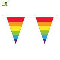 Guirlande triangulaire arc-en-ciel personnalisée pour la fierté gay, lesbienne et LGBT, avec impression sur soie, polyester 75D