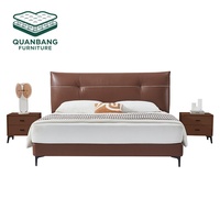 Lit Double Haut de Gamme en Bois Massif, Rembourré, pour Chambre d'Hôtel, Grand Lit King ou Queen, Style Moderne et Confortable