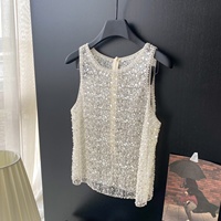 Ropa de Verano para Mujer, Top Corto Sexy con Lentejuelas