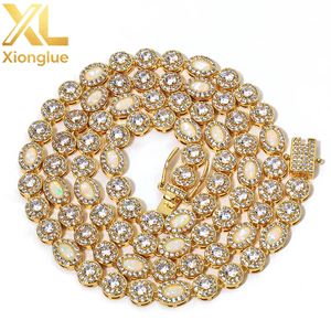 Chaîne Ice Sugar Hip Hop Européenne et Américaine en Argent S925 Plaqué Or 18K, 24 Pouces, Pierres Naturelles, Personnalisable - Product Image 4