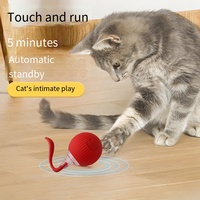 Jouet interactif intelligent rechargeable pour chat, balle roulante automatique, lumière LED, jouet pour animaux de compagnie, balle interactive écologique