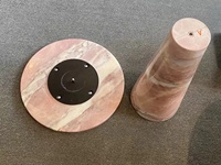 Table d'appoint en marbre rose la plus vendue, table à manger ronde en marbre, décoration intérieure, plateau de table en marbre
