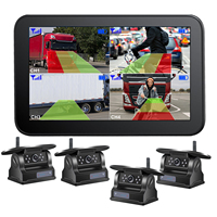 Caméra DVR sans fil magnétique 4x 1080P à charge solaire avec moniteur BSD 10'' pour camion/bus/camping-car/remorque/chariot élévateur
