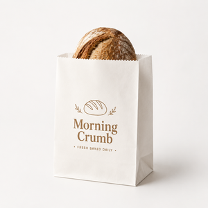 Bolsas de Papel Kraft Personalizadas con Logotipo, Bolsas SOS de Papel Kraft Marrón y Blanco para Comida para Llevar de Restaurantes, Empaque para Tiendas, Entrega de Pan y Alimentos - Product Image 3