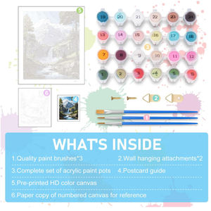 24 Couleurs Moderne et Classique DIY <span class=keywords><strong>Peinture</strong></span> par Numéros Paysages Naturels <span class=keywords><strong>Peinture</strong></span> à l'Huile <span class=keywords><strong>Acrylique</strong></span> pour Adultes Débutants - Product Image 6