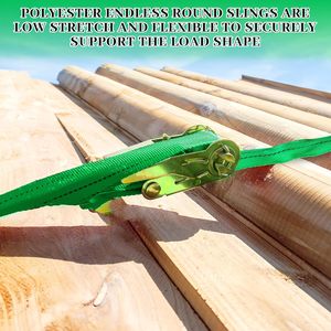 헤비 듀티 폴리에스터 리깅 리프팅 스트랩 6ft 끝없는 수직 리프트 슬링 호이스트 견인 화물 2.4 톤 초커 - Product Image 4