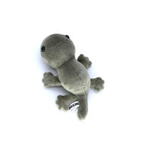 Peluches kawaii en peluche douce gecko lézard couché gris personnalisé