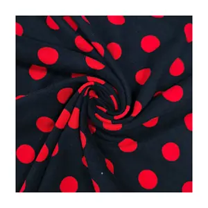 Hot sale OEM/ODM Professional factory supplier small Dot jersey fabric stretch DTY BRUSH PRINT for soft clothing
